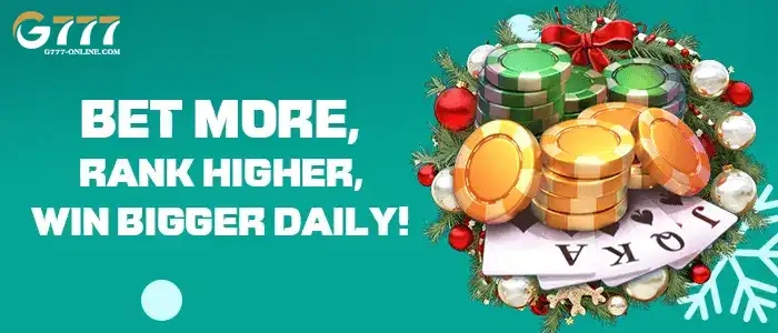 G777 daily rewards promotion with bigger winning opportunities