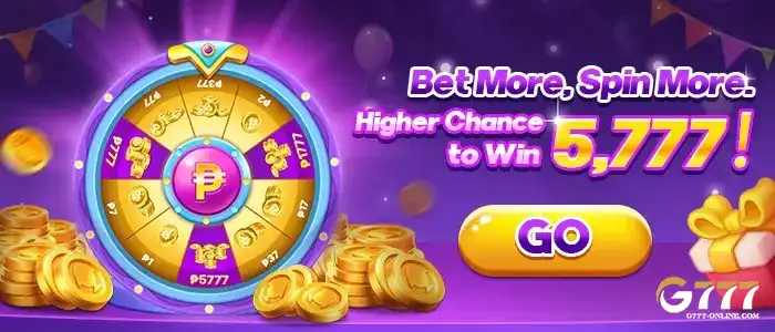 G777 spin more win more promotion with bigger opportunities